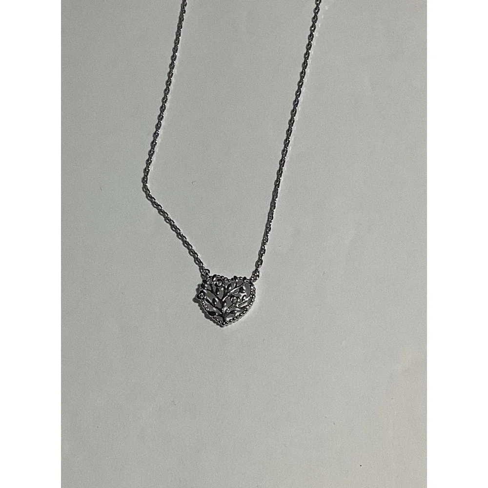 Mom Heart Tree of Life Necklace Women OS Silver‎ Tone Filigree